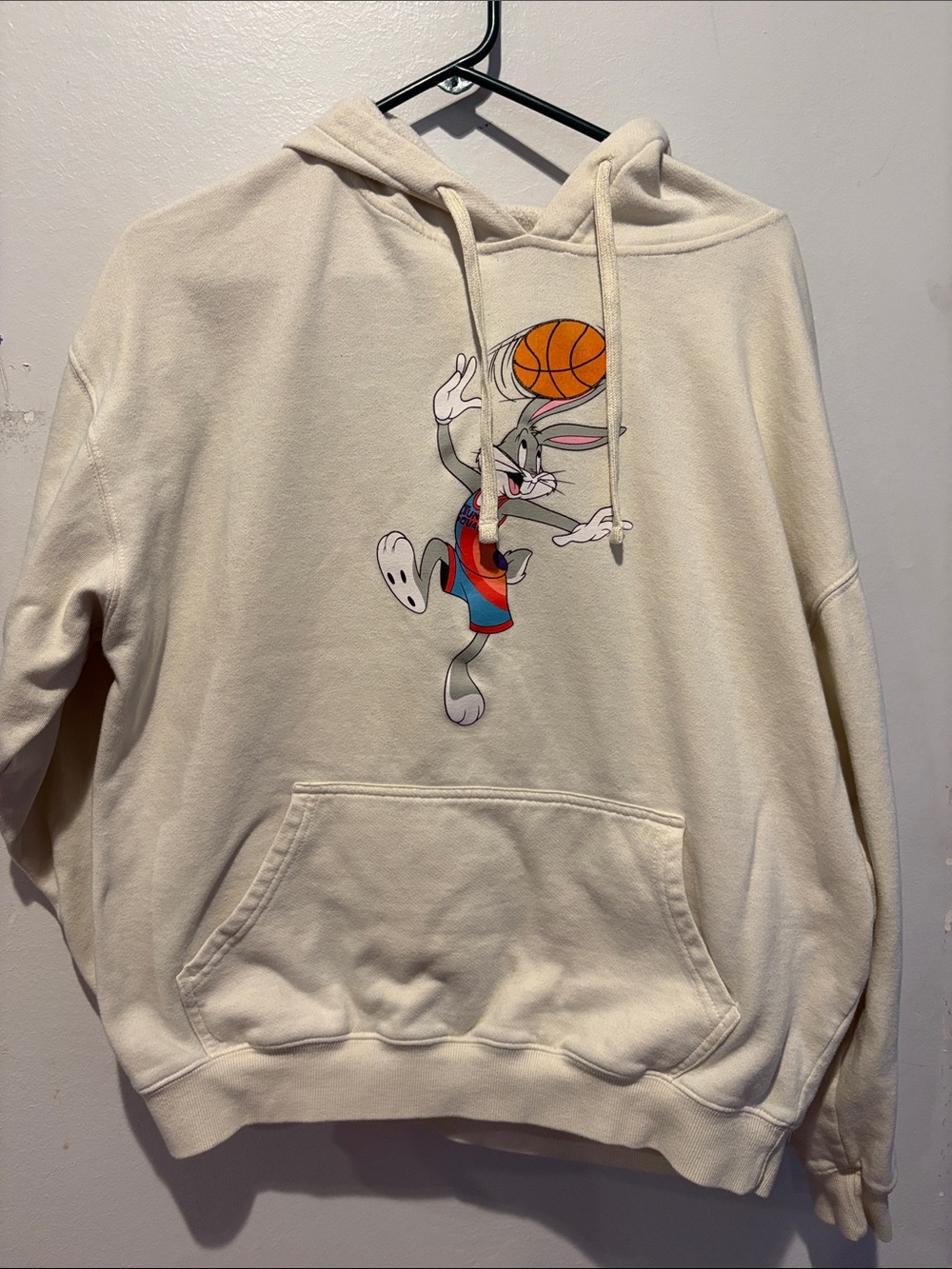 Topshop Cream Bugs Bunny Basketball Hoodie